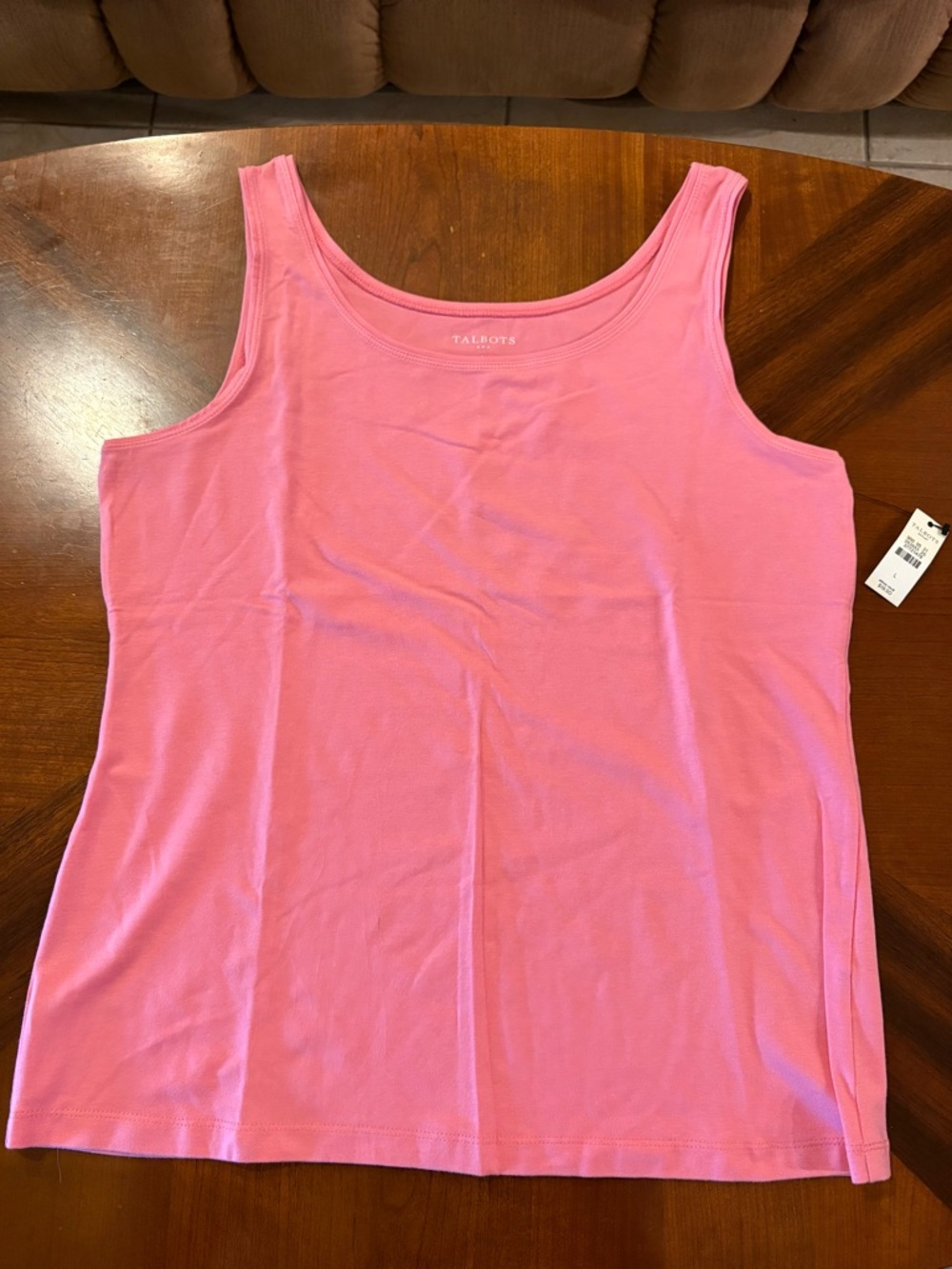 Talbots Women’s Pink Tank Top - Scoop Neck Stretch Cotton